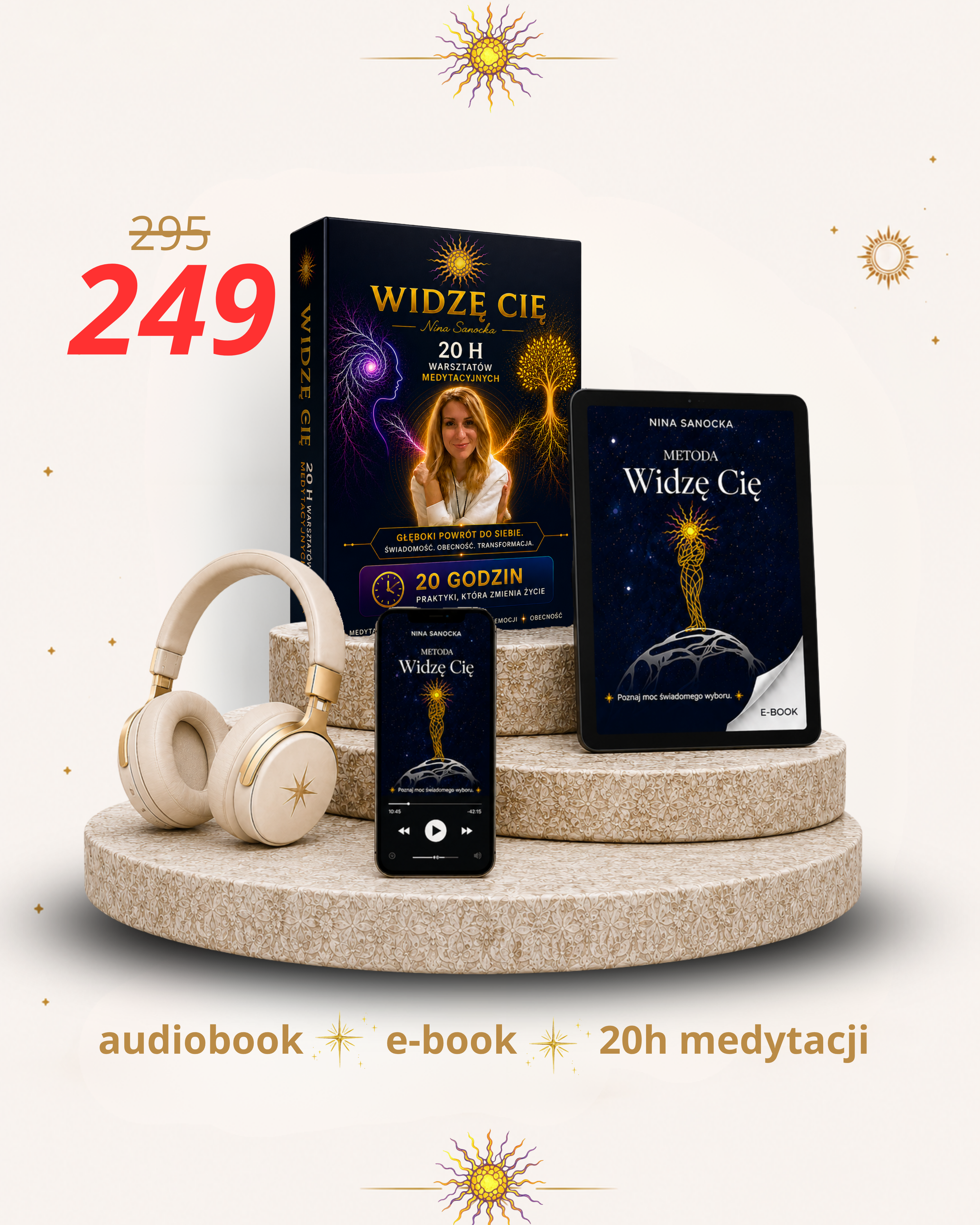Komplet „Widzę Cię" E-book + Audiobook + 20 godzin warsztatów medytacyjnych